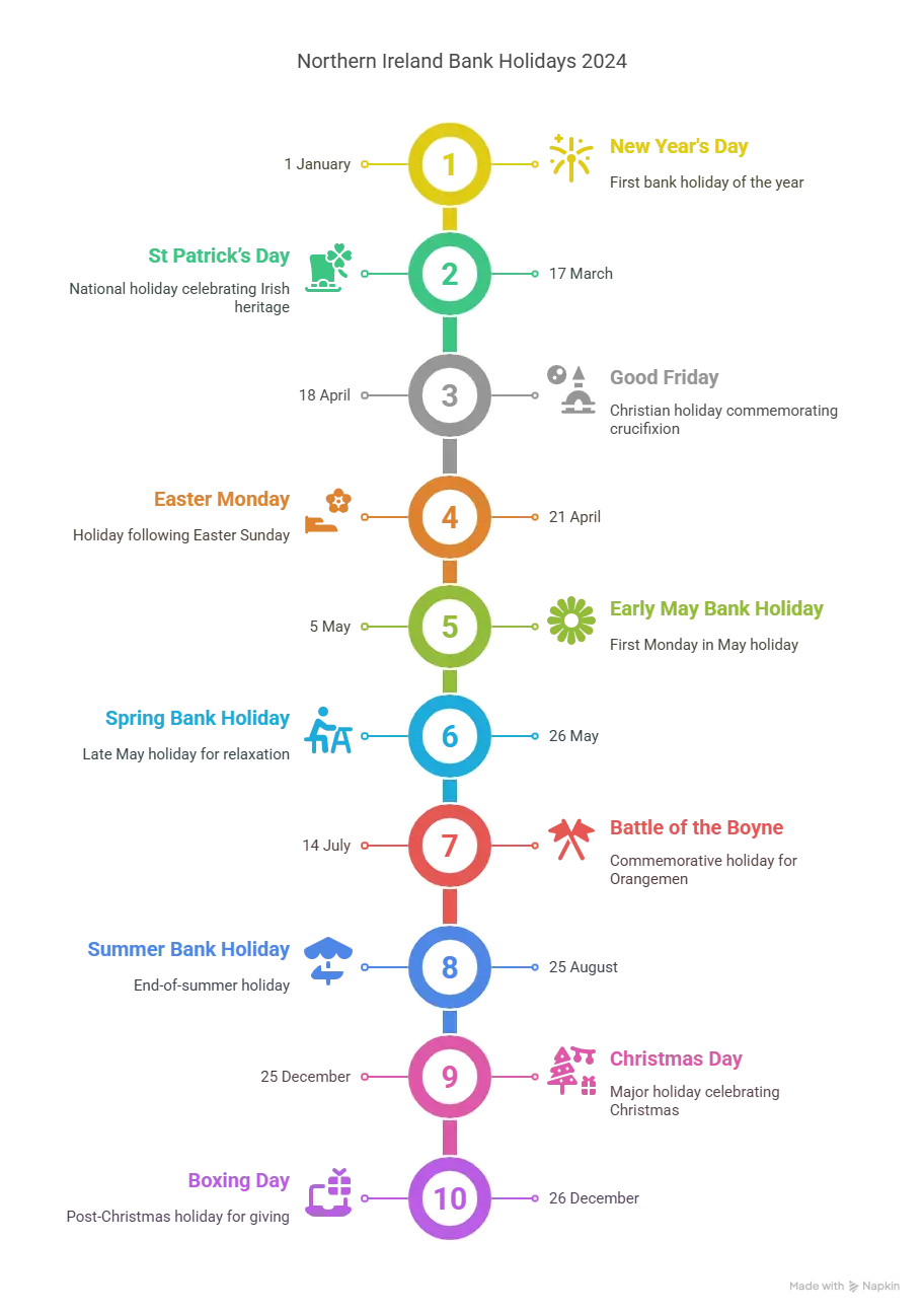 UK bank holidays 2025 Northern Ireland