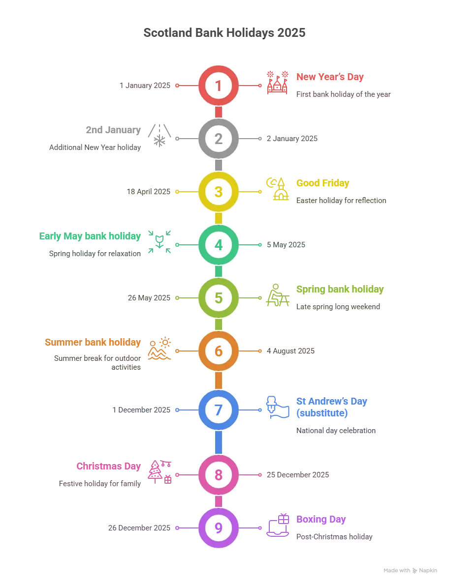 UK bank holidays 2025 Scotland