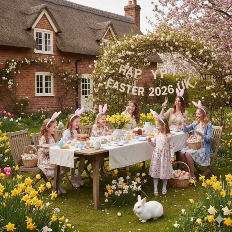 Family celebrating Easter Monday